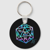 RPG Crit AF | Holo Retro Tabletop Roleplayer Dice Schlüsselanhänger (Vorderseite)