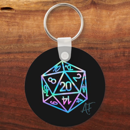 RPG Crit AF | Holo Retro Tabletop Roleplayer Dice Schlüsselanhänger (Vorderseite)