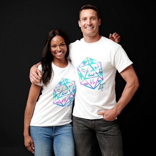 RPG Crit AF | Holo Retro Tabletop Roleplayer Dice T-Shirt