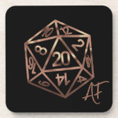 RPG Crit AF | Kupfer Fantasy Tabletop Gamer Dice Getränkeuntersetzer (Vorderseite)