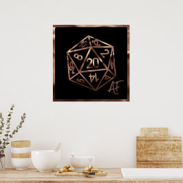 RPG Crit AF | Kupfer Fantasy Tabletop Gamer Dice Poster