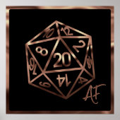 RPG Crit AF | Kupfer Fantasy Tabletop Gamer Dice Poster (Vorne)