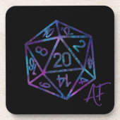 RPG Crit AF | Nebula Fantasy Tabletop Gamer Dice Getränkeuntersetzer (Vorderseite)