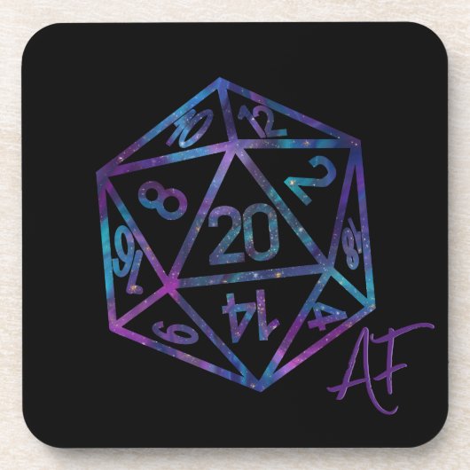 RPG Crit AF | Nebula Fantasy Tabletop Gamer Dice Getränkeuntersetzer (Vorderseite)