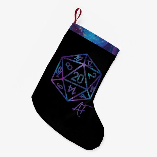 RPG Crit AF | Nebula Fantasy Tabletop Gamer Dice Kleiner Weihnachtsstrumpf (Vorderansicht (hängend))