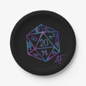 RPG Crit AF | Nebula Fantasy Tabletop Gamer Dice Pappteller (Vorderseite)