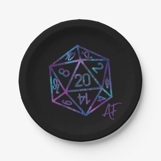 RPG Crit AF | Nebula Fantasy Tabletop Gamer Dice Pappteller (Vorderseite)