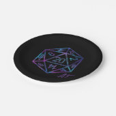 RPG Crit AF | Nebula Fantasy Tabletop Gamer Dice Pappteller (Schrägansicht)