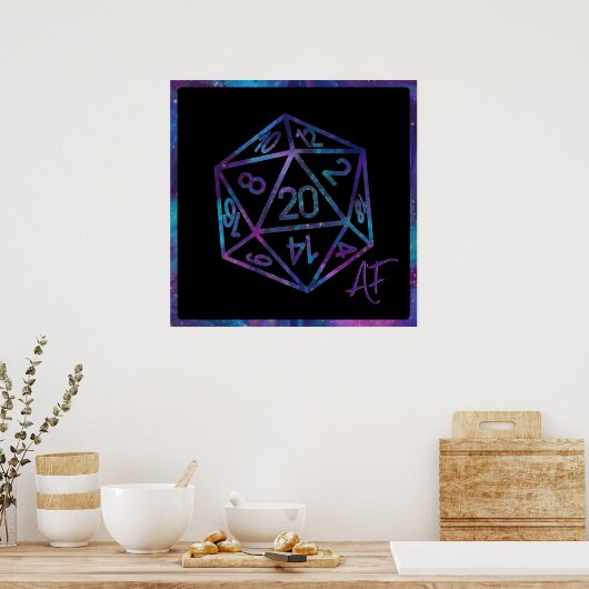 RPG Crit AF | Nebula Fantasy Tabletop Gamer Dice Poster (Küche)