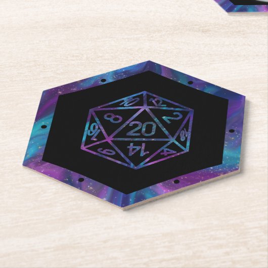 RPG Crit AF | Nebula Tabletop PnP Role Player Dice Untersetzer (angewinkelt)