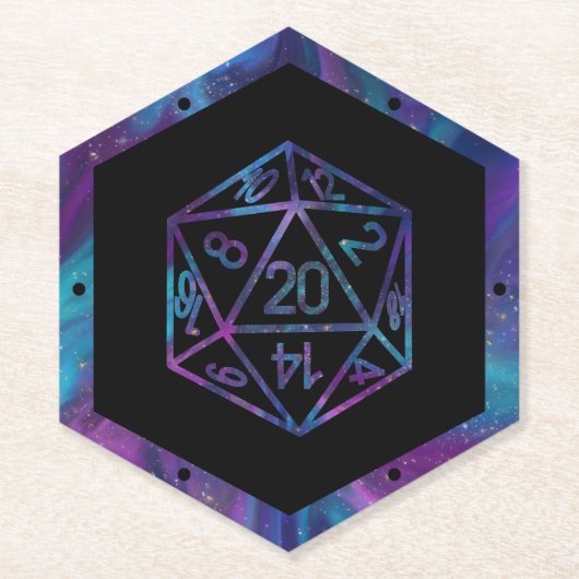 RPG Crit AF | Nebula Tabletop PnP Role Player Dice Untersetzer (Vorderseite)
