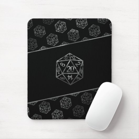 RPG Crit AF | Old School Tabletop Role Player Dice Mousepad (Mit Mouse)