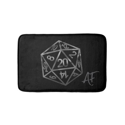 RPG Crit AF | Old School Tabletop Roleplayer Dice Badematte (Vorderseite)