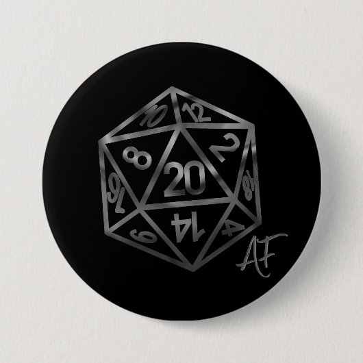 RPG Crit AF | Old School Tabletop Roleplayer Dice Button (Vorderseite)