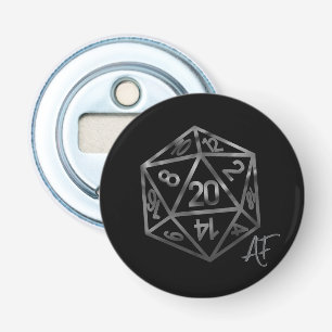 RPG Crit AF Silver Fantasy Tabletop Gamer Dice Flaschenöffner