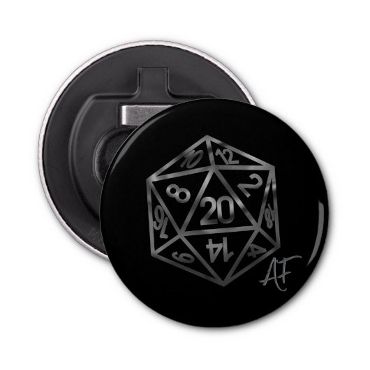 RPG Crit AF | Silver Fantasy Tabletop Gamer Dice Flaschenöffner (Vorderseite)