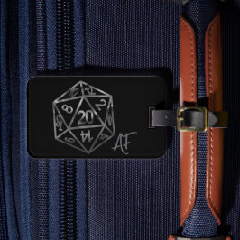 RPG Crit AF | Silver Fantasy Tabletop Gamer Dice Gepäckanhänger