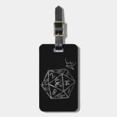 RPG Crit AF | Silver Fantasy Tabletop Gamer Dice Gepäckanhänger (Vorderseite vertikal)
