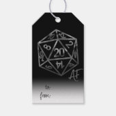 RPG Crit AF | Silver Fantasy Tabletop Gamer Dice Geschenkanhänger (Vorderseite)
