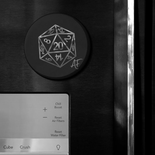 RPG Crit AF | Silver Fantasy Tabletop Gamer Dice Magnet