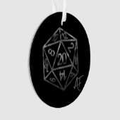 RPG Crit AF | Silver Fantasy Tabletop Gamer Dice Ornament (Vorderseite)