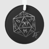 RPG Crit AF | Silver Fantasy Tabletop Gamer Dice Ornament (Rückseite)