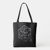 RPG Crit AF | Silver Fantasy Tabletop Gamer Dice Tasche (Rückseite)