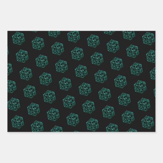 RPG Critmas | Apple Green Tabletop PnP Gamer Dice Geschenkpapier Set (Vorderseite 3)