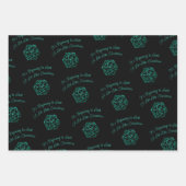 RPG Critmas | Apple Green Tabletop PnP Gamer Dice Geschenkpapier Set (Vorderseite)