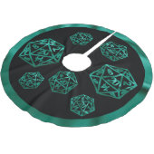 RPG Critmas | Aquamarin grüne Tabletop Retro Gamer Polyester Weihnachtsbaumdecke (Schrägansicht)