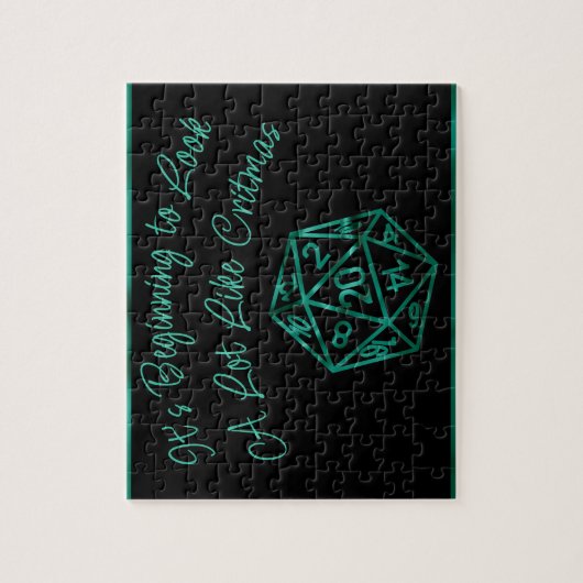 RPG Critmas | Blue Retro Tabletop Role Player Dice Puzzle (Vertikal)