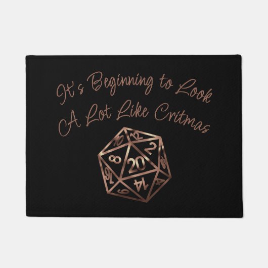 RPG Critmas | Copper Tabletop PnP Roleplayer Dice Fußmatte (Vorderseite)