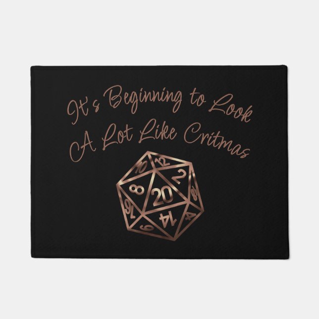 RPG Critmas | Copper Tabletop PnP Roleplayer Dice Fußmatte (Vorderseite)