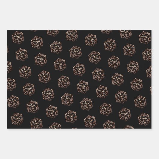 RPG Critmas | Copper Tabletop PnP Roleplayer Dice Geschenkpapier Set (Vorderseite 3)