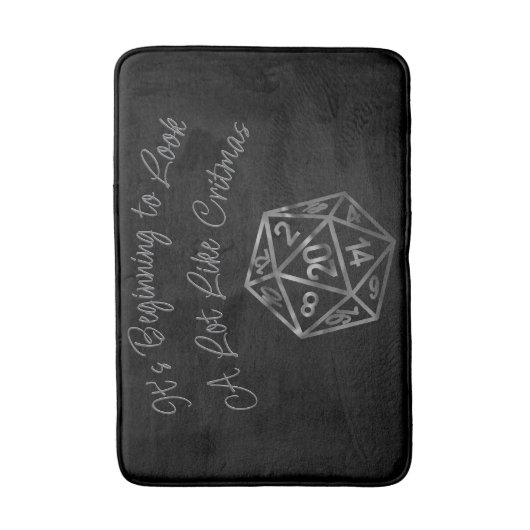 RPG Critmas | Fantasy Tabletop Retro Gamer Dice Badematte (Vorderseite Vertikal)