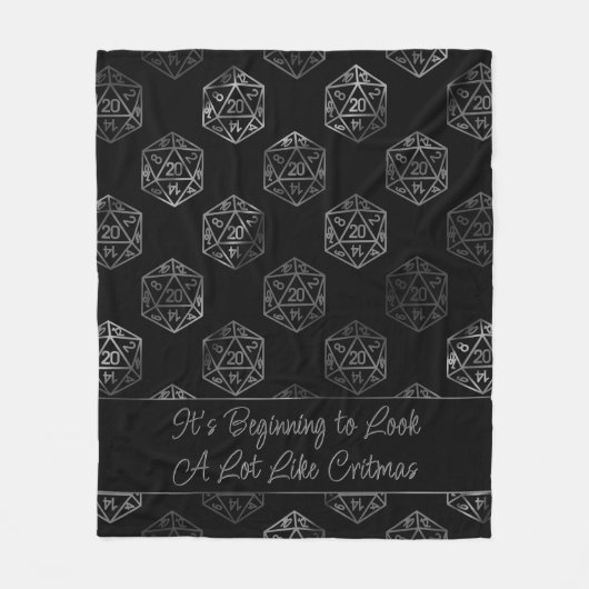 RPG Critmas | Fantasy Tabletop Retro Gamer Dice Fleecedecke (Vorderseite)