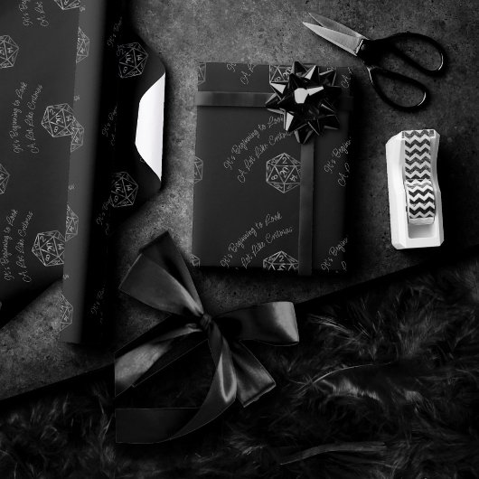 RPG Critmas | Fantasy Tabletop Retro Gamer Dice Geschenkpapier