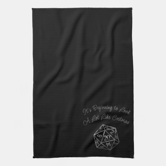 RPG Critmas | Fantasy Tabletop Retro Gamer Dice Geschirrtuch (Vertikal)