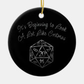 RPG Critmas | Fantasy Tabletop Retro Gamer Dice Keramik Ornament (Vorne)