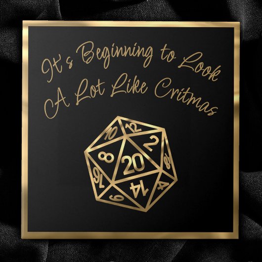 RPG Critmas | Gold Fantasy Tabletop Gamer Dice Fliese