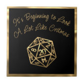 RPG Critmas | Gold Fantasy Tabletop Gamer Dice Fliese (Vorderseite)