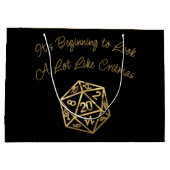 RPG Critmas | Gold Fantasy Tabletop Gamer Dice Große Geschenktüte (Rückseite)
