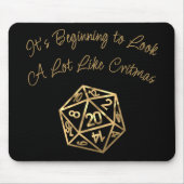 RPG Critmas | Gold Fantasy Tabletop Gamer Dice Mousepad (Vorne)