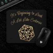RPG Critmas | Gold Fantasy Tabletop Gamer Dice Mousepad