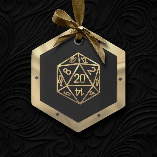RPG Critmas | Gold Fantasy Tabletop Gamer Dice Ornament Aus Glas