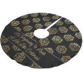 RPG Critmas | Gold Fantasy Tabletop Gamer Dice Polyester Weihnachtsbaumdecke (Schrägansicht)