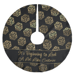 RPG Critmas   Gold Fantasy Tabletop Gamer Dice Polyester Weihnachtsbaumdecke