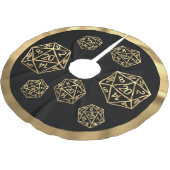 RPG Critmas | Gold Fantasy Tabletop Gamer Dice Polyester Weihnachtsbaumdecke (Schrägansicht)