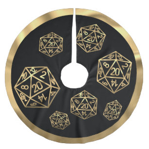 RPG Critmas   Gold Fantasy Tabletop Gamer Dice Polyester Weihnachtsbaumdecke