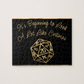 RPG Critmas | Gold Fantasy Tabletop Gamer Dice Puzzle (Horizontal)